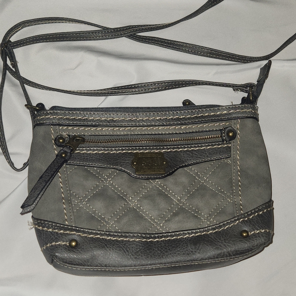 BOC‎ Gray Southerland Quilt Mini Handbag Purse Adjustable Strap